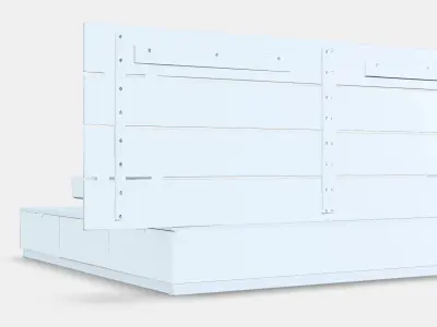 NORDLI Bed frame w storage and headboard Low-poly 3D model