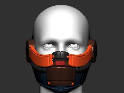 gas mask helmet scifi high poly sculpt  ver4  3d printable  3D model
