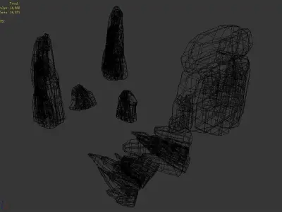 Li Village - stone material 04 3D model