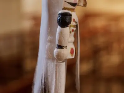 christmas tree decoration - white soldier nutcracker - photoscan Low-poly 3D model