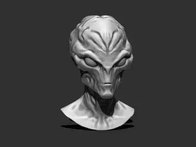 Alien Bust 5 - High-Quality 3D Printable STL Model 3D print model