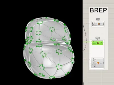 Parametric Nodes Generation Exoskeleton with GH Script Low-poly 3D model