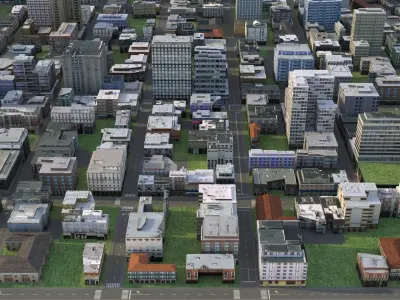 City 93 Low-poly 3D model