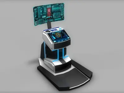 Sci Fi Computer Low-poly 3D model