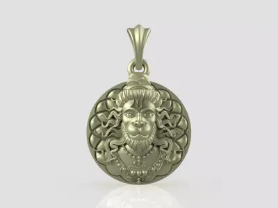 Hanuman Face Pendant File-1  3D print model