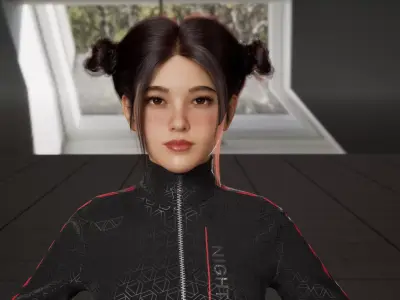 High Quality 3D Female Model Ready for Your Game  UE55 Low-poly 3D model