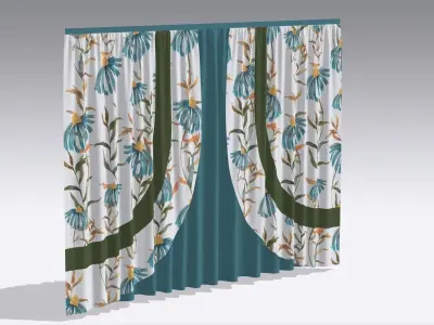 Curtain Low-poly 3D model 85