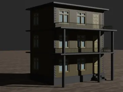 City house low-poly Low-poly 3D model