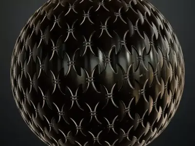 Dark Glossy Interwoven Barbed Metal PBR SEAMLESS Texture