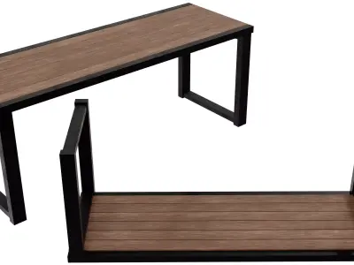 Park Bench 07 Low-poly 3D model