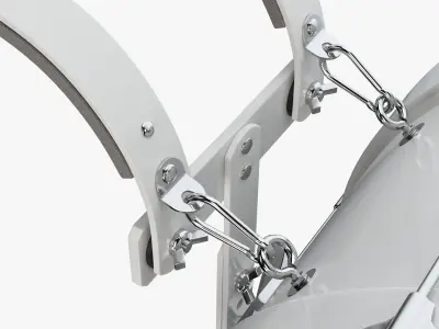 Marching bass drum with carrier pure white 3D model