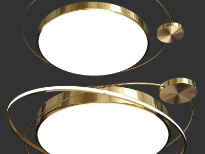 GERDIS two circular brass ceiling lights Low-poly 3D model