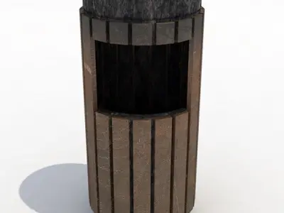 Street trash can - 1 3D model