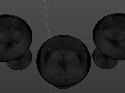 3D Cocktail glasses stylish and elegant royal tableware 3D model