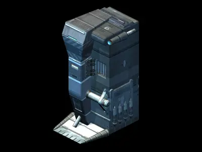 Sci Fi Building-Connection Wall 05 3D model