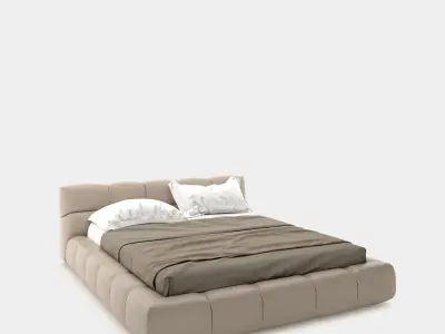 Modern leather bed 3D model