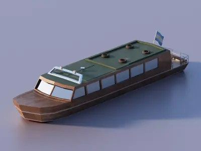 Passenger Ferry Boat  Low-poly 3D model