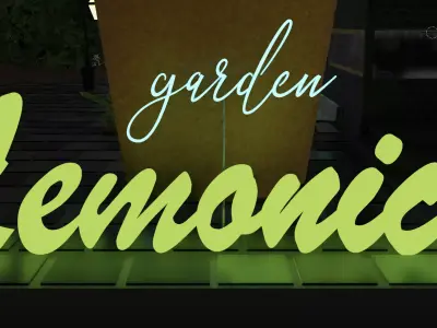 Stylized cartoon Cafe lemonica restaurant Low-poly 3D model