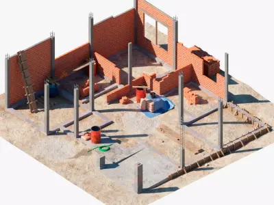 Simple construction N4  Low-poly 3D model