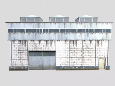 Industrial Warehouse Low-poly 3D model