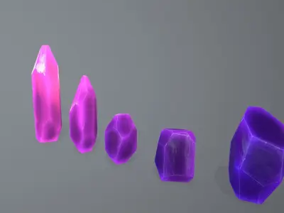 Crystal Set Low-poly 3D model