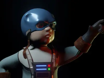 Baby Hero Low-poly 3D model