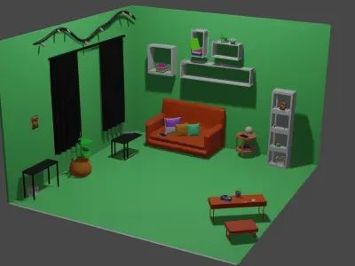 Isometric Room-House  3D model