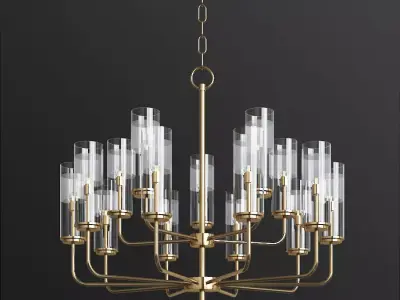 Hudson Valley Wentworth 31 inch Wide Aged Brass Chandelier 3D model