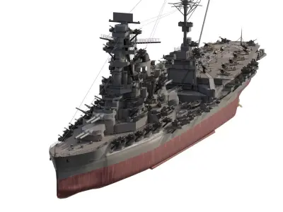 IMPERIAL JAPANESE NAVY 1940s ISE CLASS BATTLE CRUISER 3D model