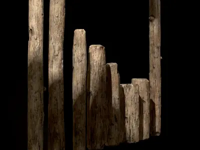  Old Wooden planks poles and beams 26 pieces 