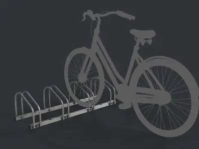 Bike Rack 1 PBR Game Ready Low-poly 3D model