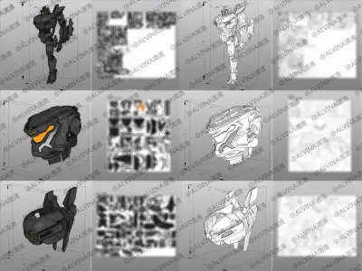 Pacific Rim Striker Eureka Armor - DIY Cosplay Pepakura Foam Low-poly 3D model