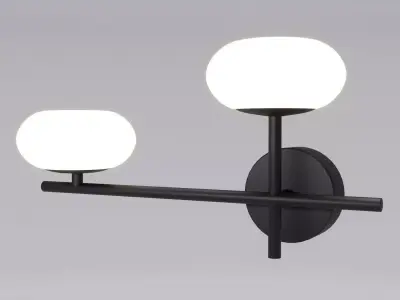 sconce wall with two glass balls 3D model