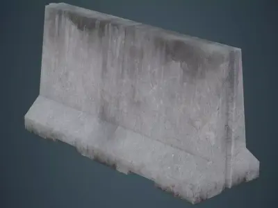 Concrete Barrier 3B Low-poly 3D model