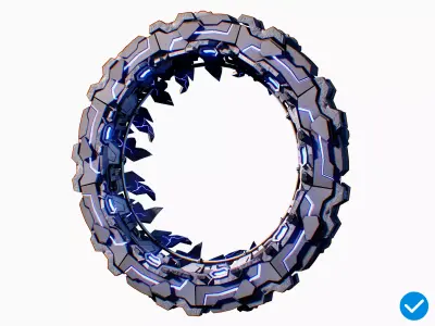 Sci-Fi Star Gates Type 01 PBR Low-poly 3D model