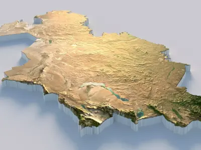 Kazakhstan Terrain Country 3D model