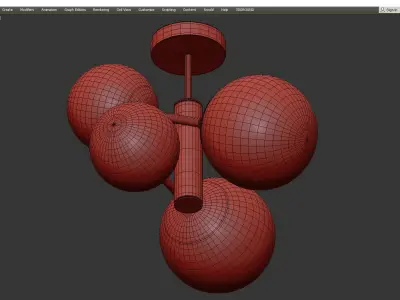 GLOBAL BURNISHED COATING CHANDELIER Low-poly 3D model