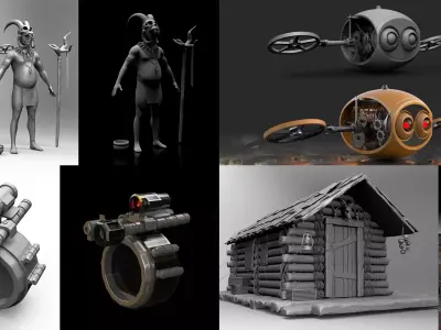 FREE Robot Drone and Character 3D model