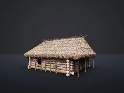 MEDIEVAL SLAVIC HOUSE COTTAGE CABIN HUT GENERIC VILLAGE FARM AAA Low-poly 3D model