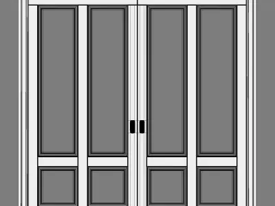 Classic wooden door 3D model