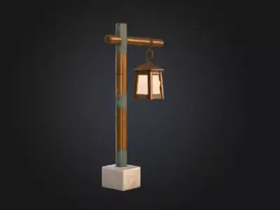 Rustic Lantern Elegance Low-poly 3D model