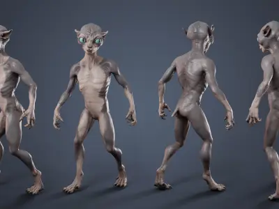 Alien Cat Low-poly 3D model