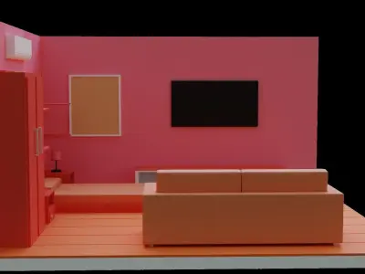 Low poly room Low-poly 3D model purchase