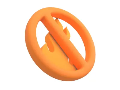 No Fire Icon V1 008 Low-poly 3D model