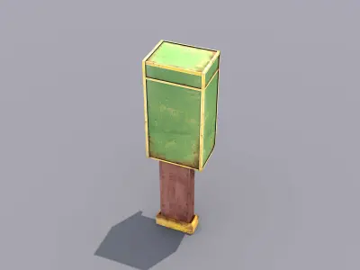Small Phone Booth Low-poly 3D model