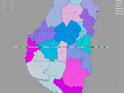 Entre Rios Province  Argentina map region geography political 3D model