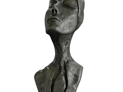 Sculpting a woman face towards the sky 3D model