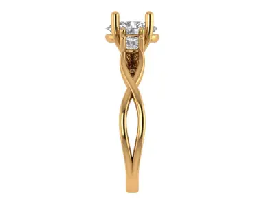 Oval Solitaire Ring 3D print model get