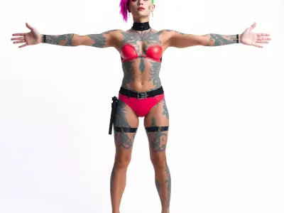 Neon Punk Character model pack Low-poly 3D model