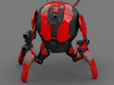 BUG DROID rigged character 3D model